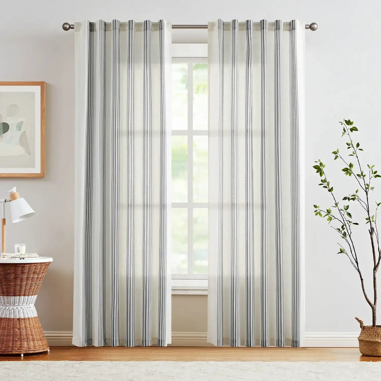 Ticking Stripe 3-in-1 Curtains - Jinchan Home