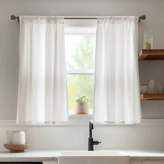 
                    
                      Solid Textured Network Polyester Kitchen Curtains - Jinchan Home
                    
                  