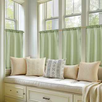 
                    
                      Linen Textured Tier Kitchen Curtains - Jinchan Home
                    
                  
