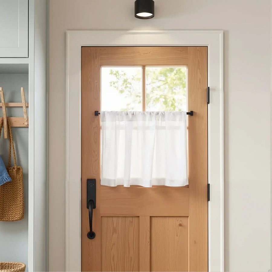 Linen Textured Tier Kitchen Curtains - Jinchan Home