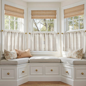 
                    
                      Colorful Striped Linen Kitchen Curtains - Jinchan Home
                    
                  