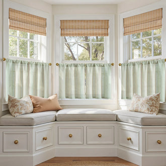 
                    
                      Colorful Striped Linen Kitchen Curtains - Jinchan Home
                    
                  