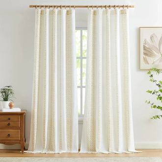 
                    
                      Boho Geometric Jacquard Striped Curtains - Jinchan Home
                    
                  