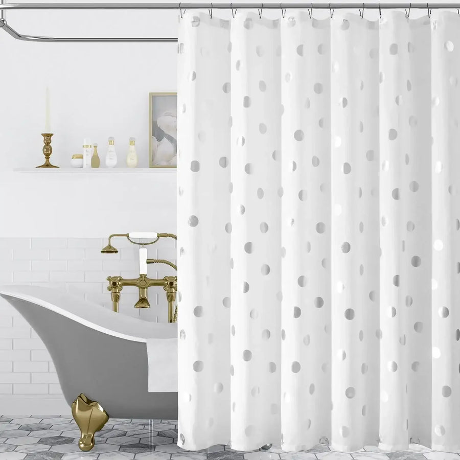 Waterproof Polka Dot Fabric Shower Curtain - Jinchan Home