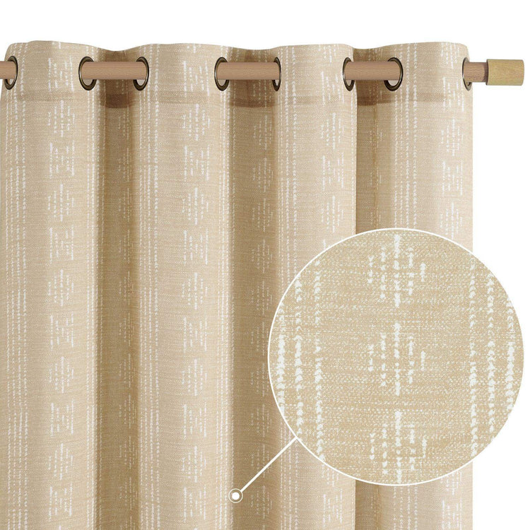 Boho Geometric Vertical Stripe Linen Curtains - Jinchan Home