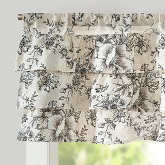 
                    
                      Peony Print Linen-Blend Waterfall Valance - Jinchan Home
                    
                  