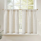 Light Solid Lined Kitchen Curtains - Jinchan Home