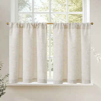 
                    
                      Light Solid Lined Kitchen Curtains - Jinchan Home
                    
                  