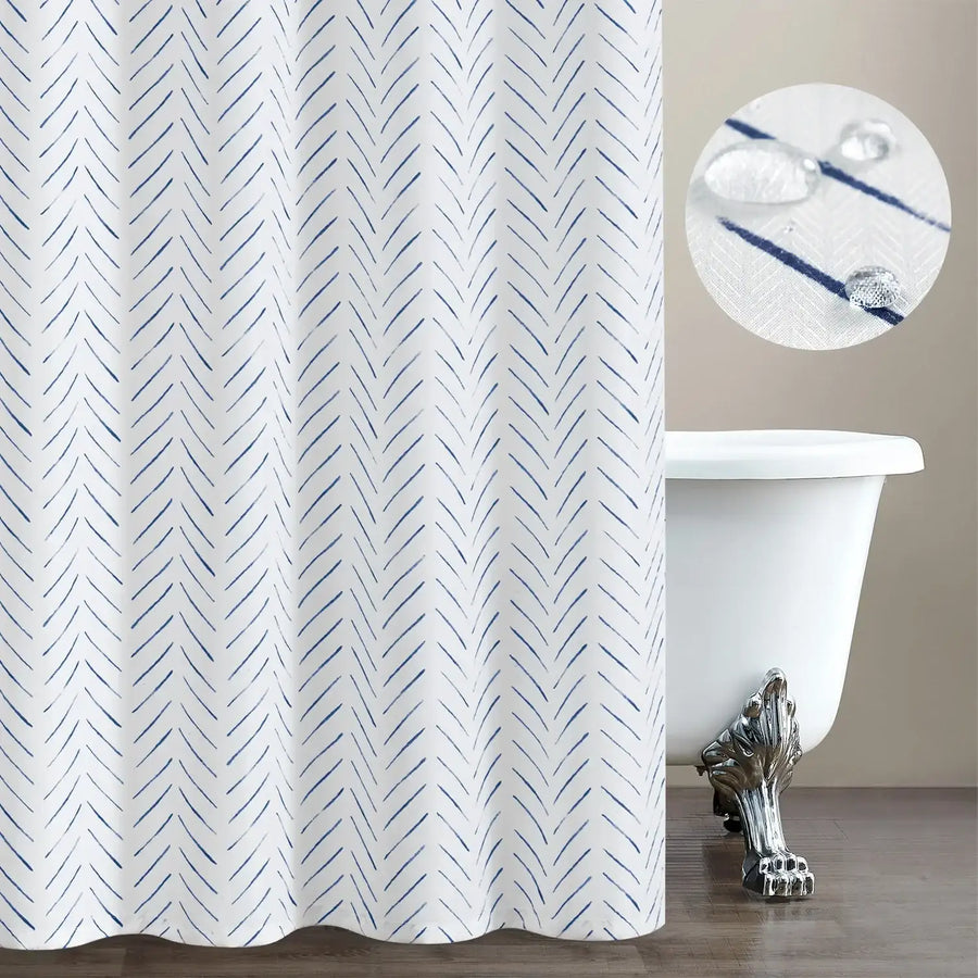 Herringbone Printed Shower Curtain - Jinchan Home