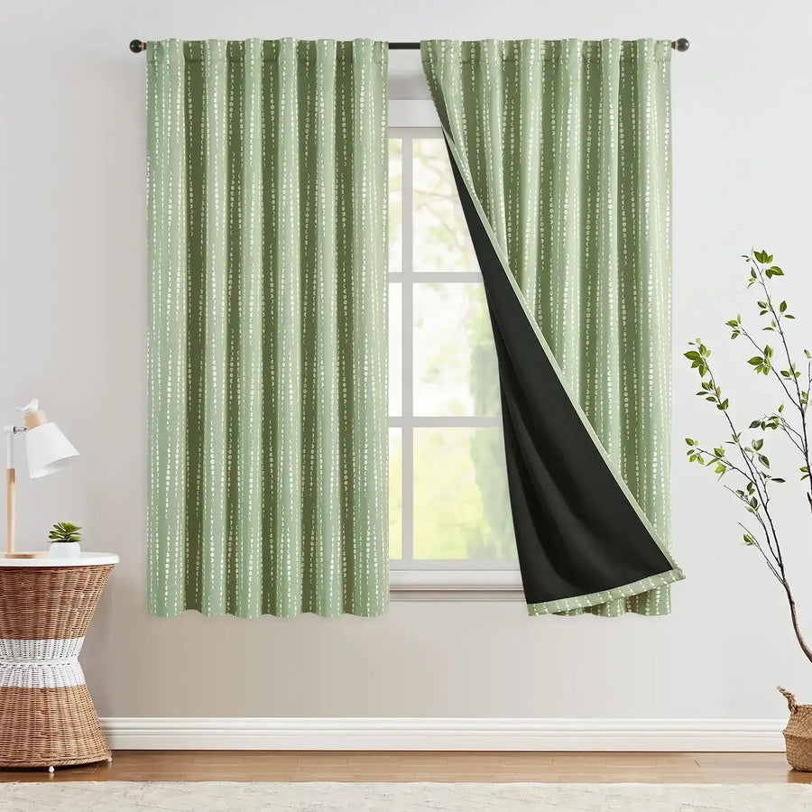 Boho Moon Phase Print Blackout Curtains - Jinchan Home