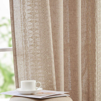 
                    
                      Boho Geometric Fish Leaf Embroidered Curtains - Jinchan Home
                    
                  