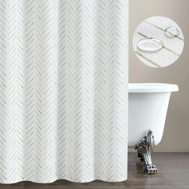 Herringbone Printed Shower Curtain - Jinchan Home