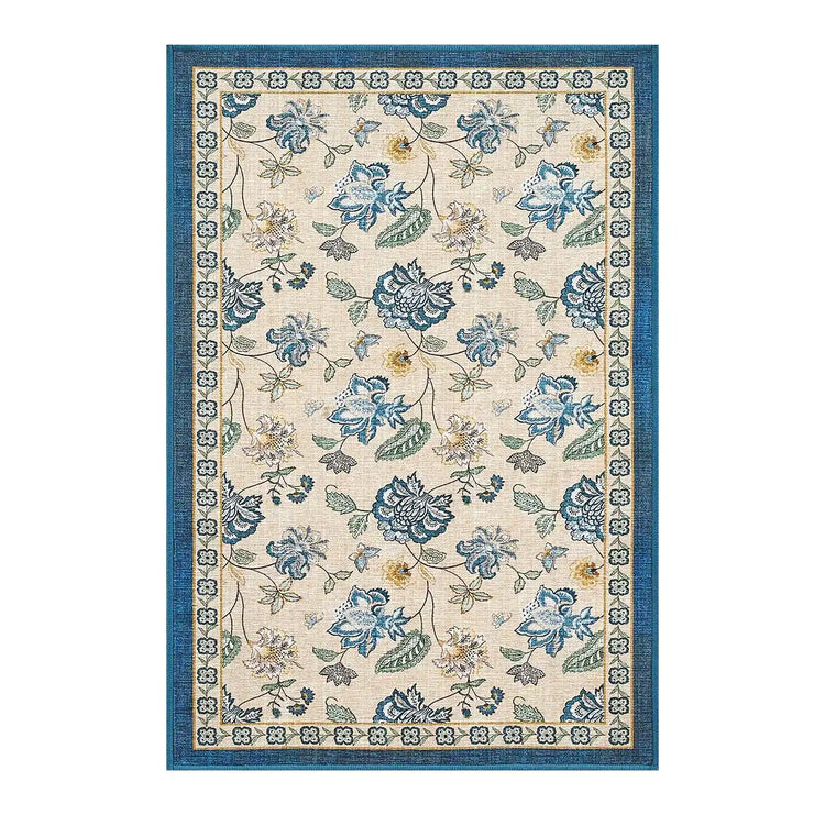 Vintage Floral Butterfly Botanical Area Rug - Jinchan Home