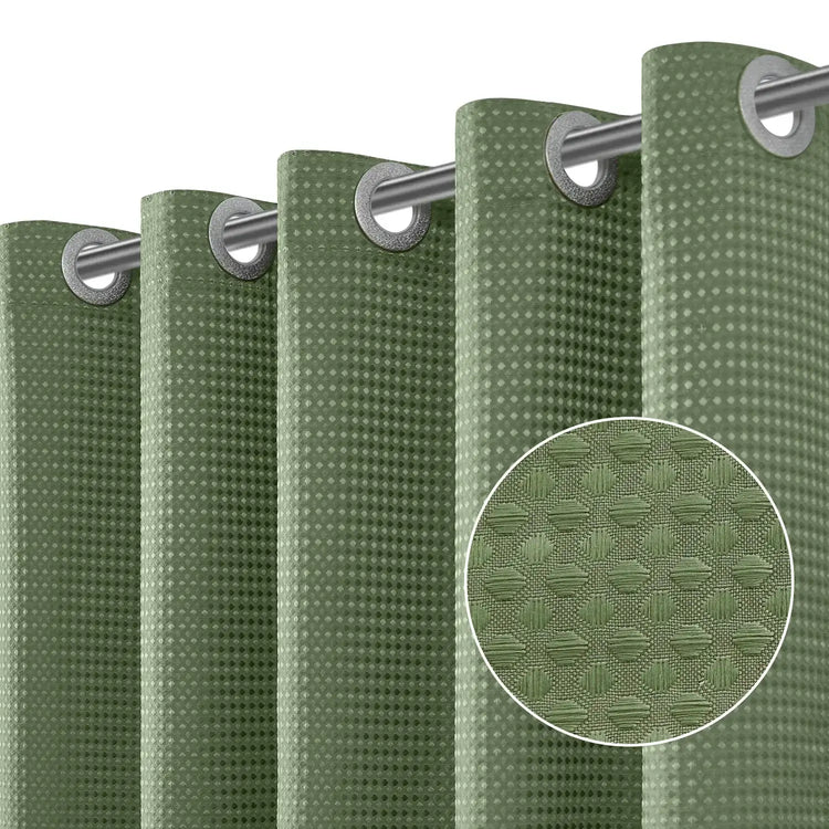 Waffle Weave Hookless Shower Curtain - Jinchan Home