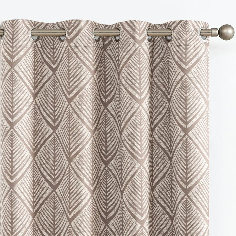 Geometric Leaf Pattern Curtains - Jinchan Home