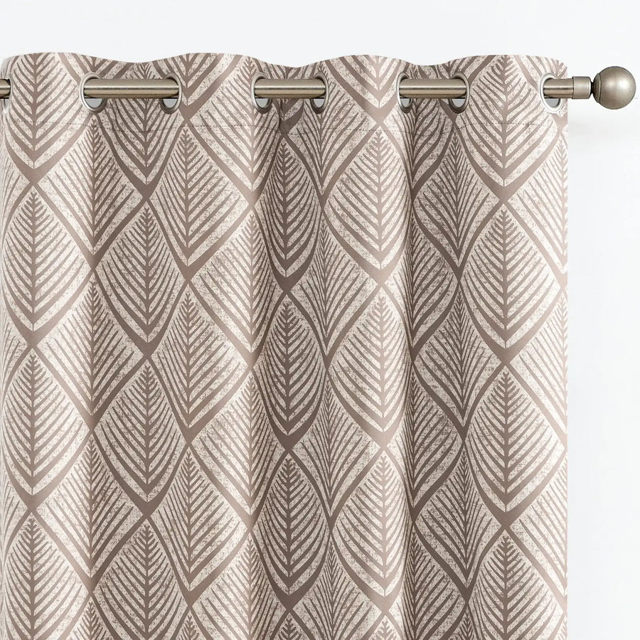 Geometric Leaf Pattern Curtains - Jinchan Home
