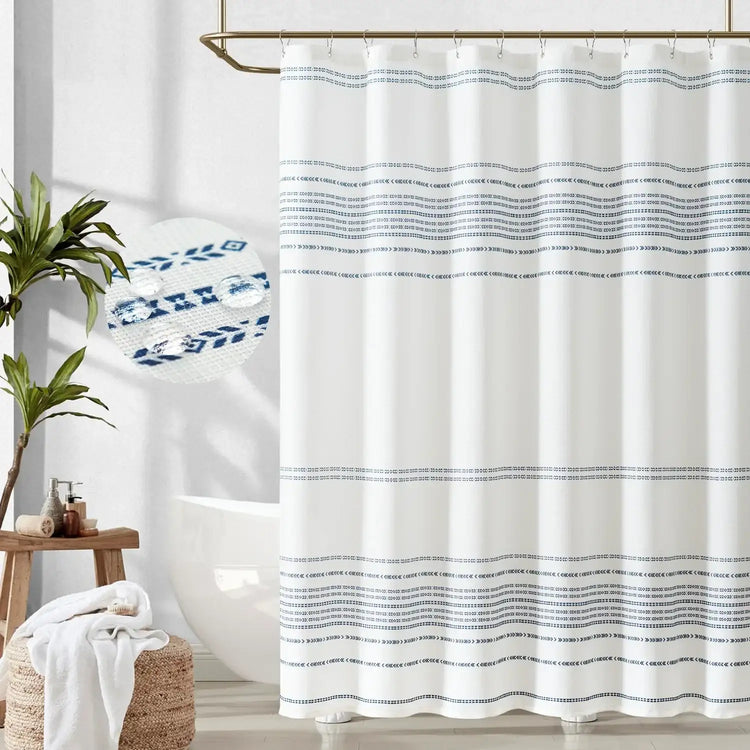 Boho Geometric Striped Shower Curtain - Jinchan Home