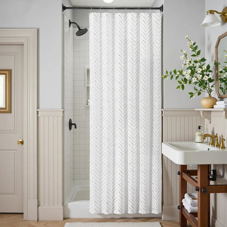 Herringbone Printed Shower Curtain - Jinchan Home