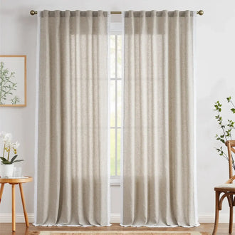 
                    
                      Scalloped Lace Linen-Blend Sheer Curtains - Jinchan Home
                    
                  