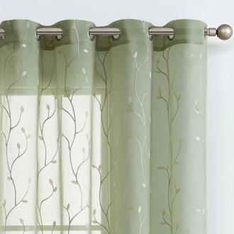 
                    
                      Leaf Embroidered Sheer Curtains - Jinchan Home
                    
                  