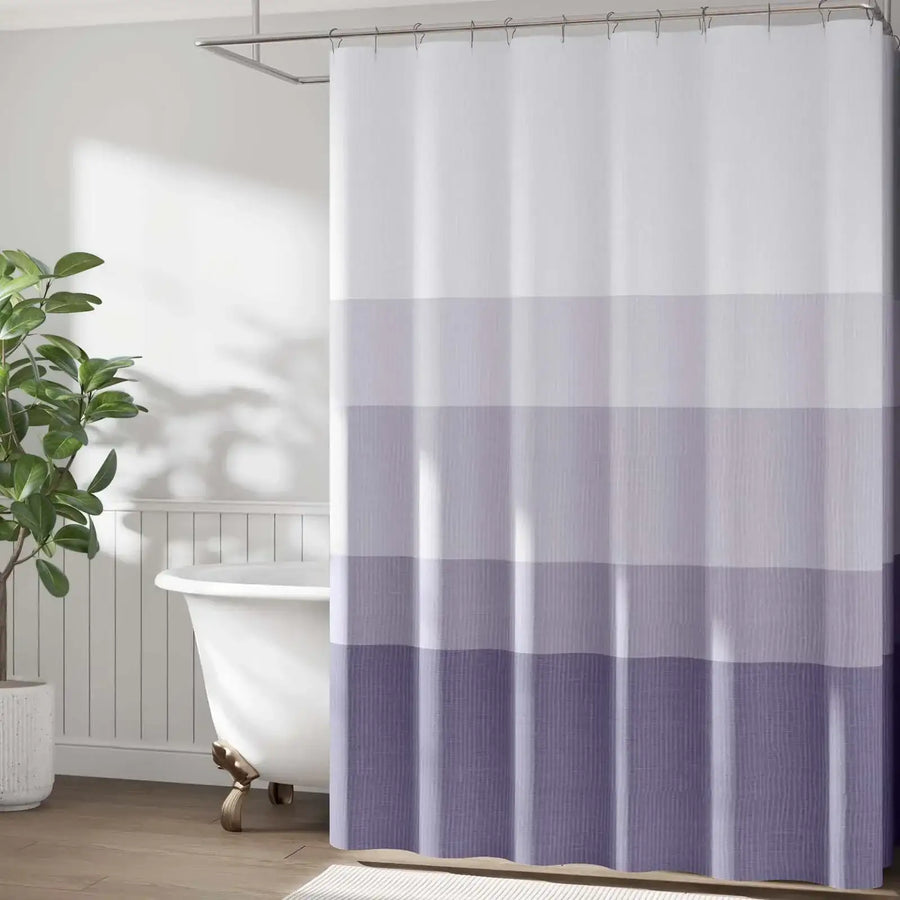 Gradient Striped Textured Shower Curtain - Jinchan Home
