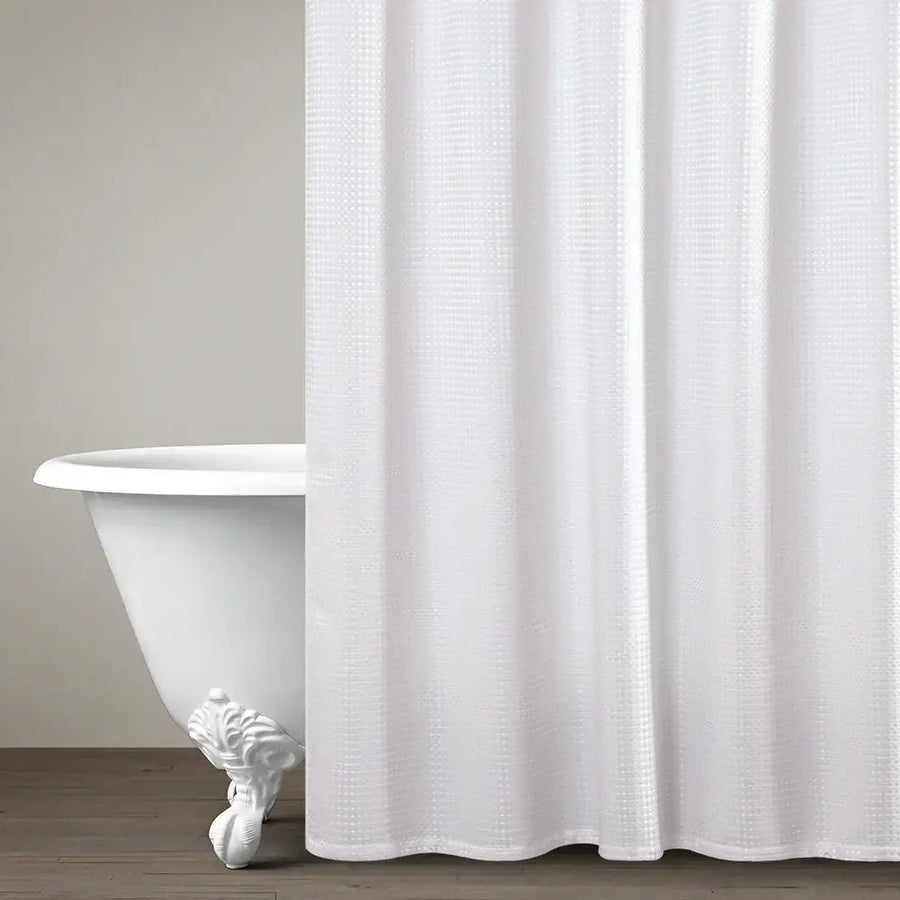 Waffle Weave Grommet Top Shower Curtain - Jinchan Home