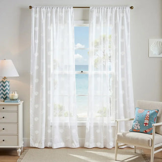 
                    
                      Starfish & Seashell Coastal Sheer Curtains - Jinchan Home
                    
                  