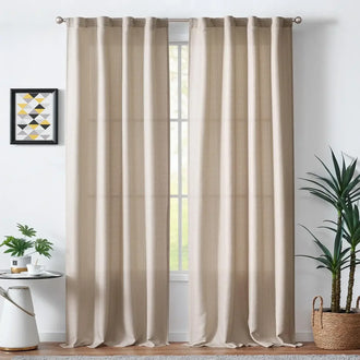
                    
                      Solid Faux Linen Polyester 3-in-1 Curtains - Jinchan Home
                    
                  