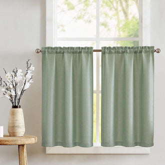 
                    
                      Solid Textured Network Polyester Kitchen Curtains - Jinchan Home
                    
                  