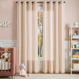 
                    
                      Colorful Vertical Stripe Poly-Linen Grommet Curtains - Jinchan Home
                    
                  
