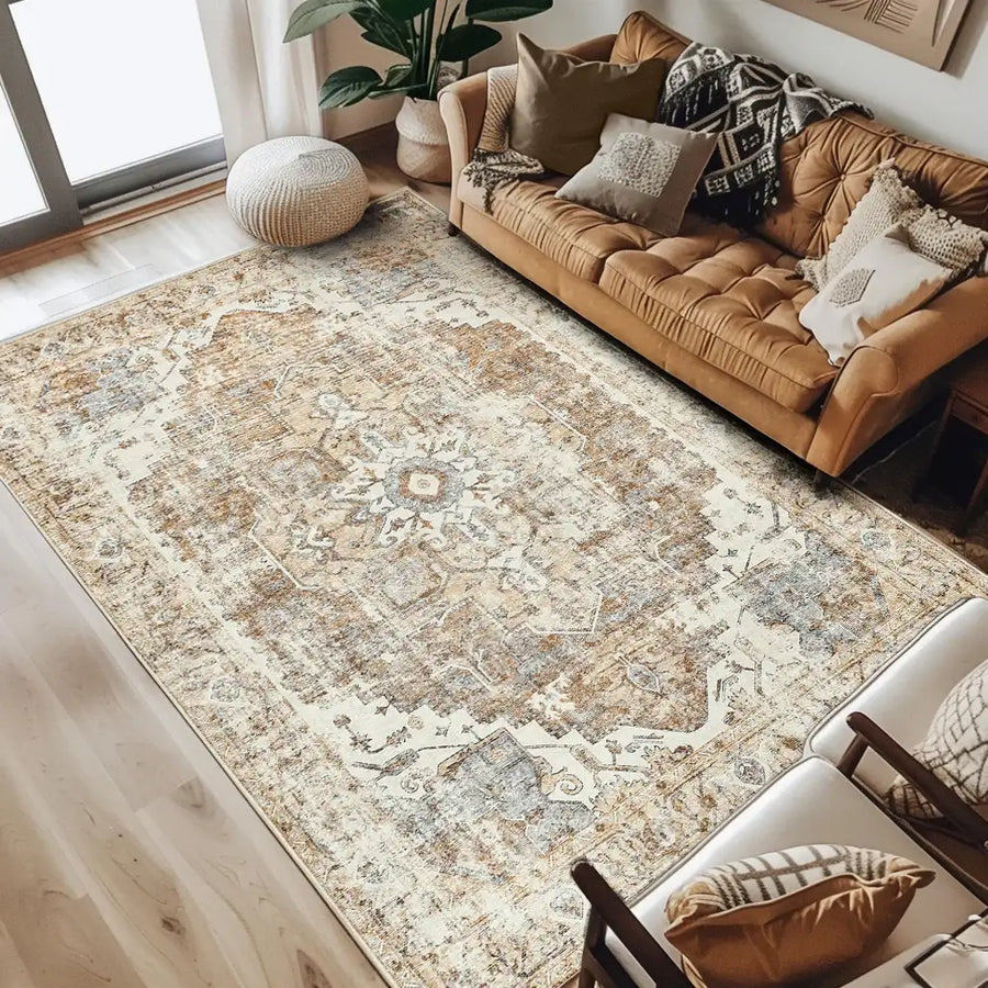 Mist-Toned Persian Bloom Rug - Jinchan Home