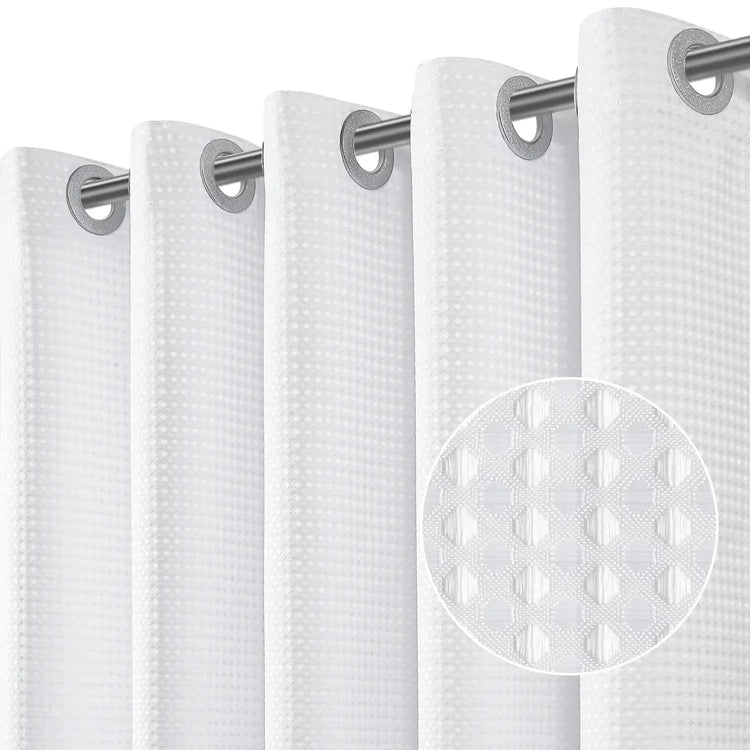 Waffle Weave Hookless Shower Curtain - Jinchan Home
