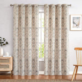 Paisley Pattern Faux Linen Curtains - Jinchan Home