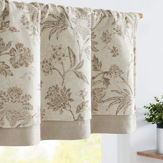 Vintage Botanical Floral Print Double-Layer Valance - Jinchan Home