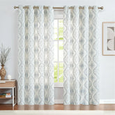 Embroidered Paisley Grommet Curtains - Jinchan Home
