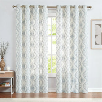 
                    
                      Embroidered Paisley Grommet Curtains - Jinchan Home
                    
                  