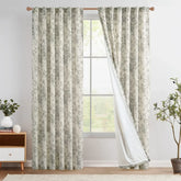 Floral Lined Linen Blend Curtains - Jinchan Home