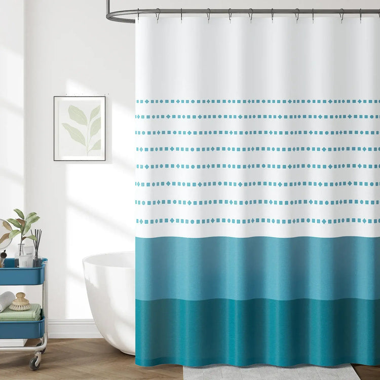 Boho Geometric Striped Shower Curtain - Jinchan Home