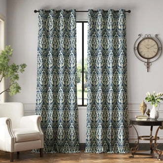 
                    
                      Damask Pattern Grommet Curtains - Jinchan Home
                    
                  