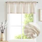 Twill Stripe Poly-Linen Rod-Pocket Valance - Jinchan Home