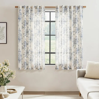 
                    
                      Butterfly Blossom Print Linen-Blend 3-in-1 Curtains - Jinchan Home
                    
                  