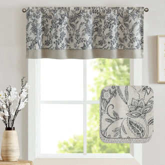 
                    
                      Vintage Botanical Scroll Double-Layer Valance - Jinchan Home
                    
                  