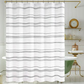 Two-Tone Striped Shower Curtain - Jinchan Home