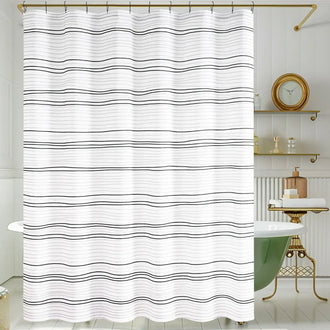 
                    
                      Two-Tone Striped Shower Curtain - Jinchan Home
                    
                  