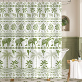 Tropical Elephant & Palm Shower Curtain - Jinchan Home