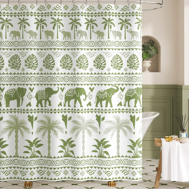 
                    
                      Tropical Elephant & Palm Shower Curtain - Jinchan Home
                    
                  