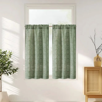 
                    
                      Boho Striped Pattern Linen Blend Kitchen Curtains - Jinchan Home
                    
                  