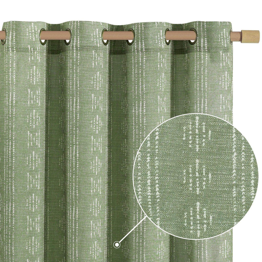 Boho Geometric Vertical Stripe Linen Curtains - Jinchan Home