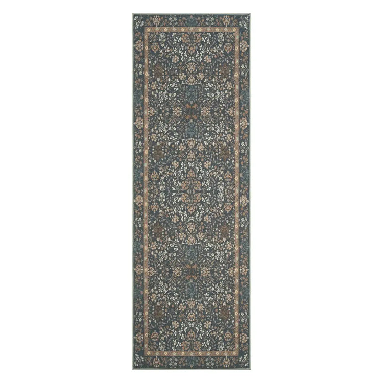 Hand-Painted Vintage Foliage & Floral Area Rug - Jinchan Home
