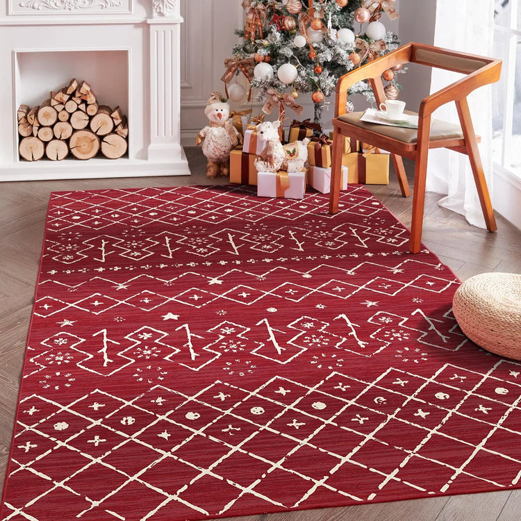 Christmas Tree Geometric Area Rug - Jinchan Home